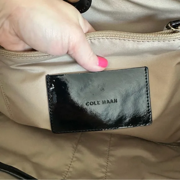 Cole Haan Black and Tan Tote Bag.  New with tag. Leather. - Picture 3 of 9